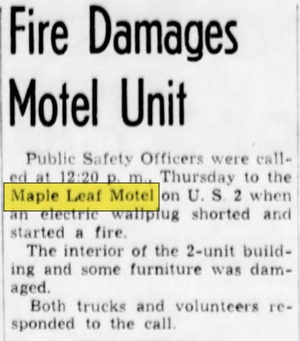 Econo Lodge Lakeshore (Maple Leaf Motel) - Apr 1961 Fire